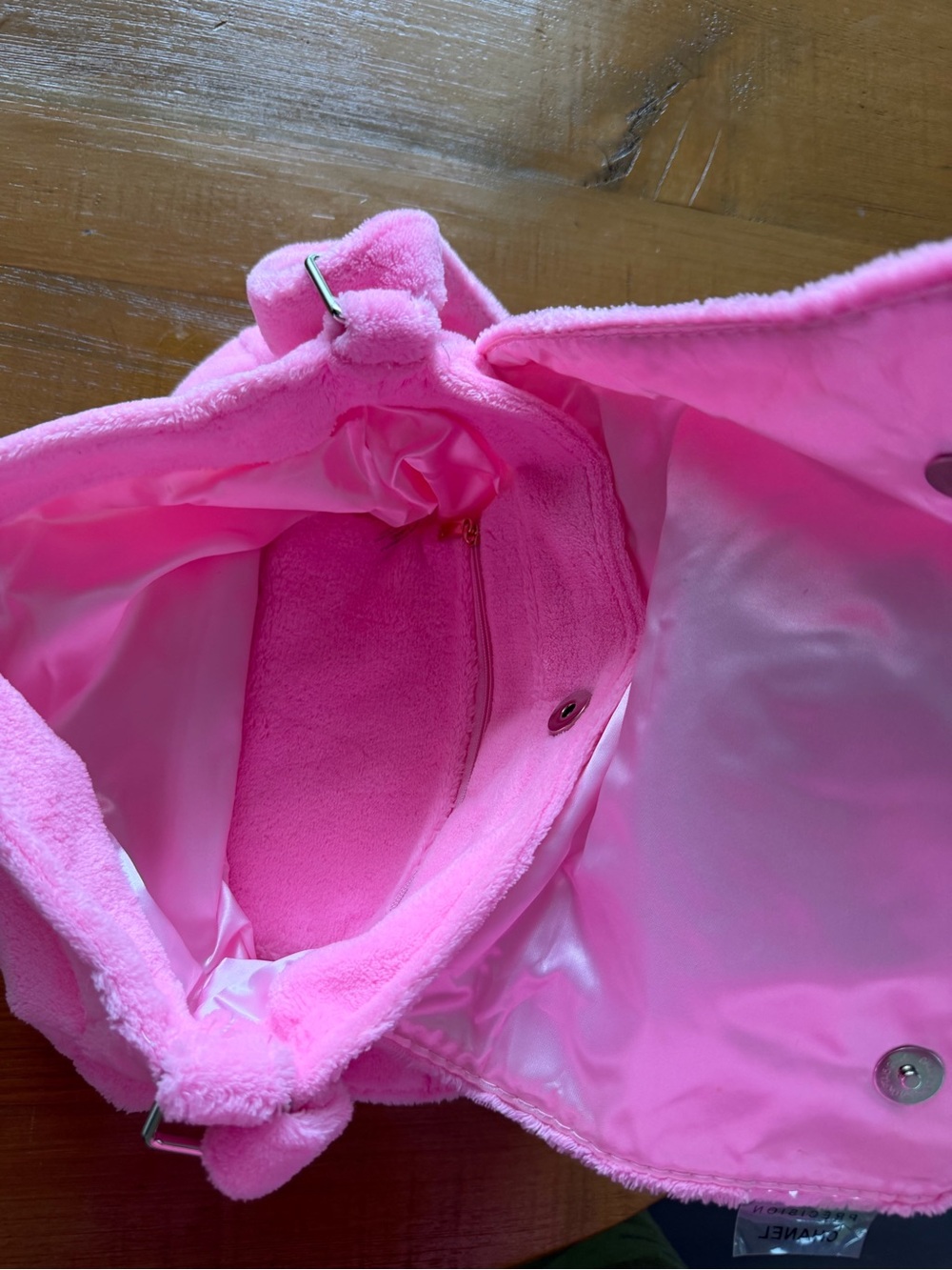 Chanel Precision Beauty Fluffy Pink Terry Cloth Crossbody Satchel - Picture 10 of 15